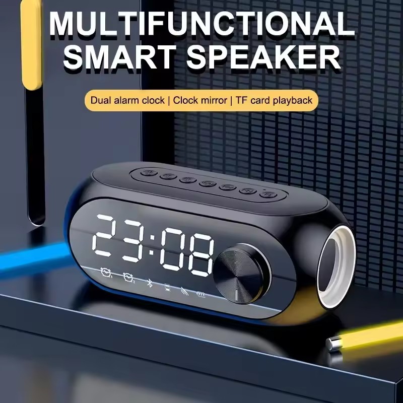 Home Improvement Videos - Kablosuz Bluetooth Hoparlör Çalar Saat Taşınabilir